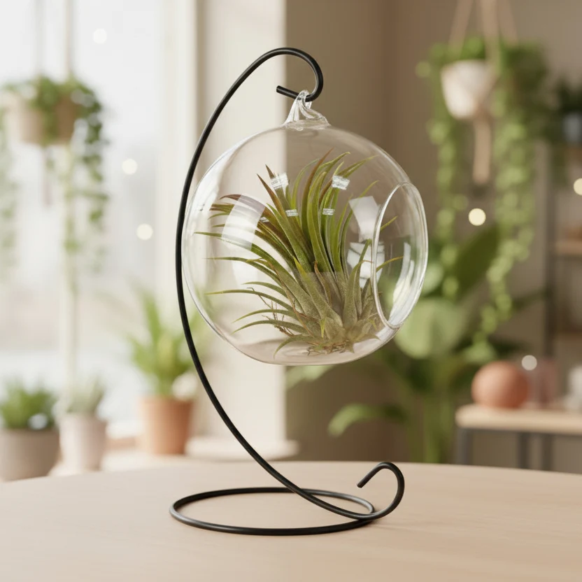 Terariu cu Tillandsia (suport inclus)
