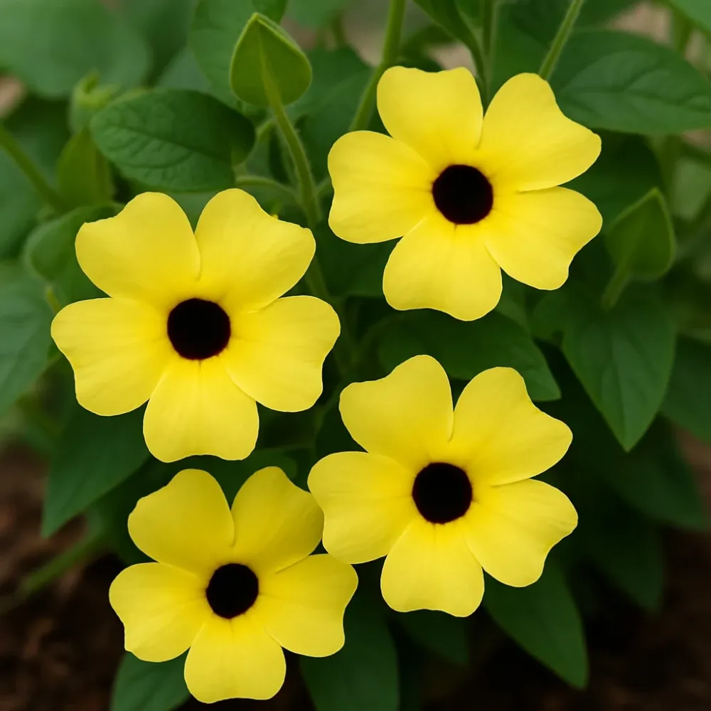 Thunbergia alata 'Yellow Dark Eye' (Suzana cu ochi negri)