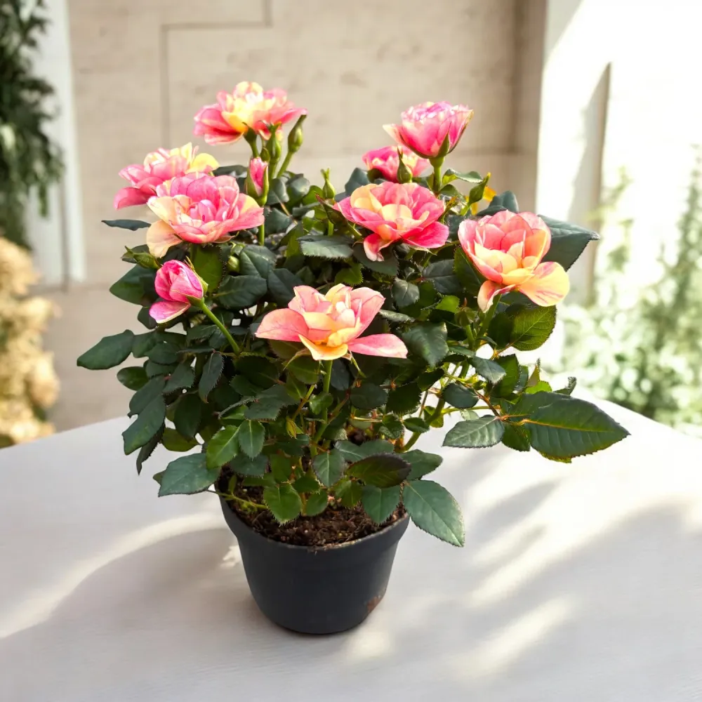 Trandafiri pitici Rosa Piia™ Parade - parfumati (2-3 plante/ghiveci)