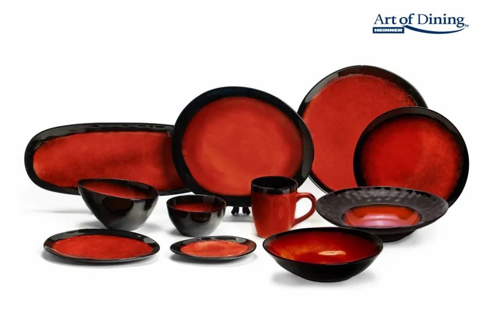 Set Platouri Heinner HR-LH-VP384 | 4 Piese, Ceramica, 38x15cm, Vulcano