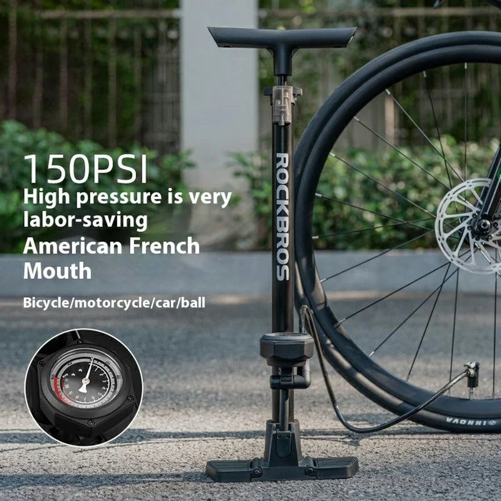 Pompa de bicicletă cu picior 150 PSI înaltă presiune cu manometru