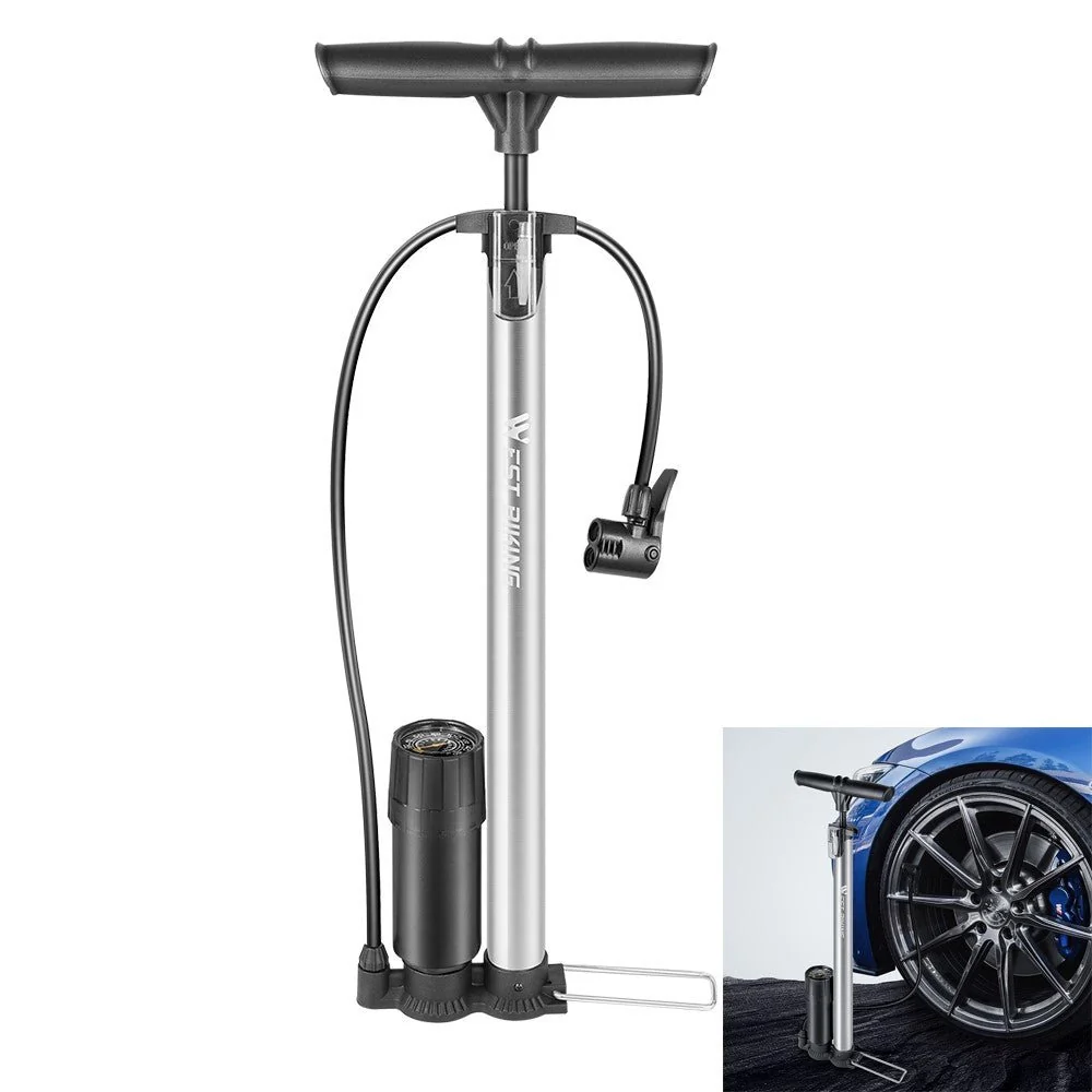 Pompa de bicicletă cu picior 160 PSI înaltă presiune cu manometru