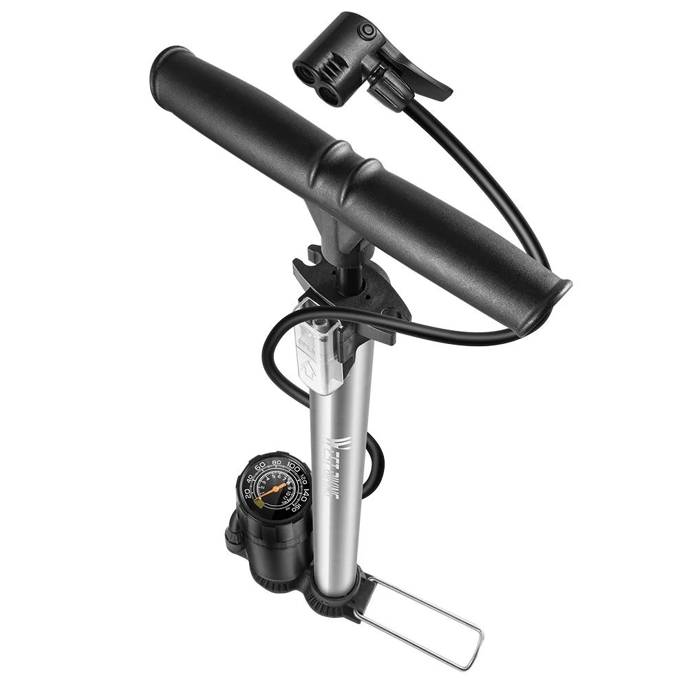 Pompa de bicicletă cu picior 160 PSI înaltă presiune cu manometru