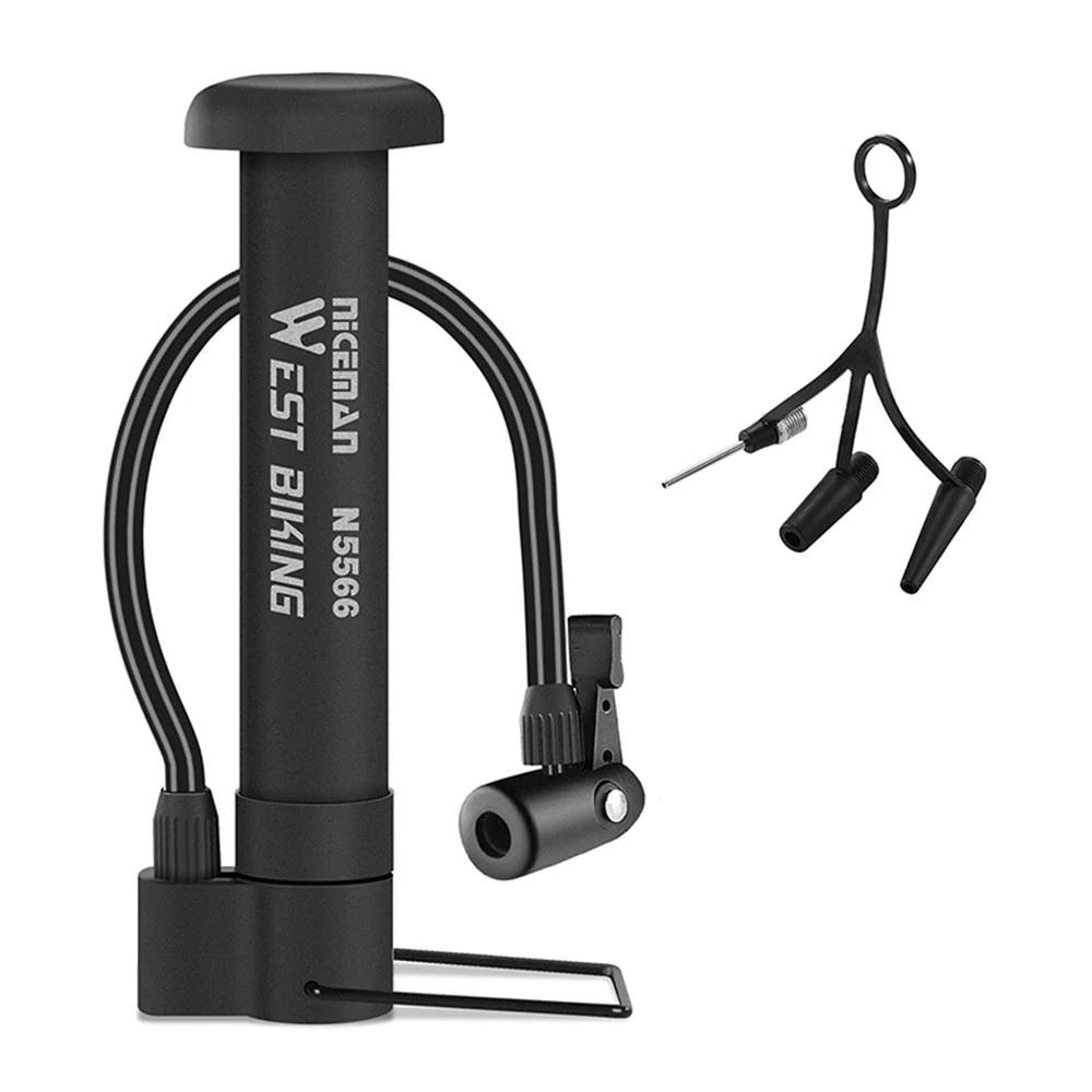 Pompa de bicicletă cu picior portabilă 80 PSI pentru bicicletă electrică