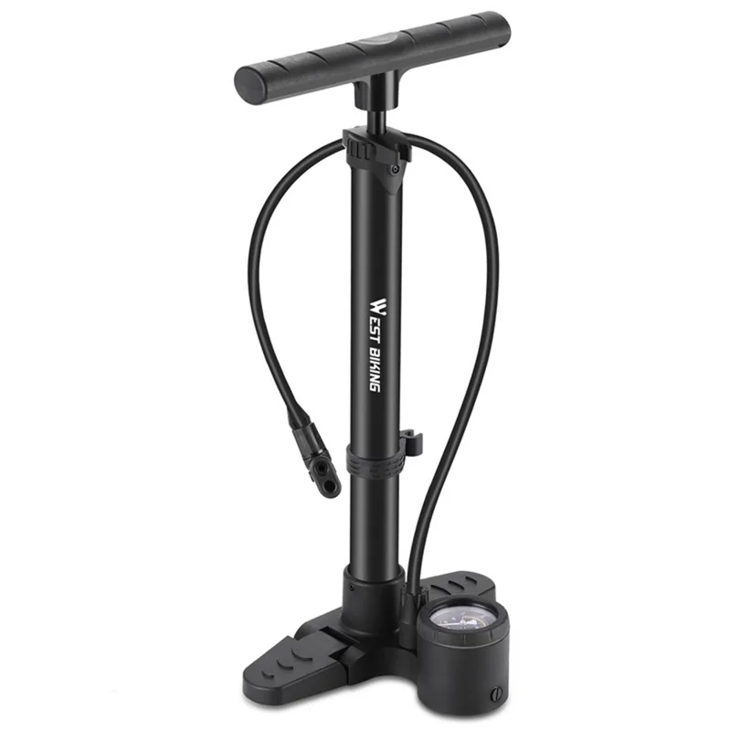 Pompa de bicicletă portabilă verticală 230PSI cu bază pliabilă pentru biciclete