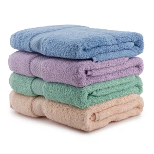 Set 4 prosoape baie 317HBY3330, multicolor, bumbac, 50x100 cm