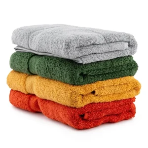 Set 4 prosoape baie 317HBY3333, multicolor, bumbac, 50x100 cm