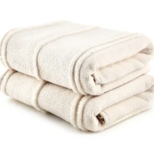 Set 2 prosoape baie ARDEN, crem, bumbac, 50x90 cm