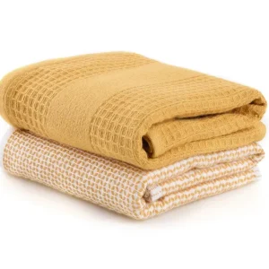 Set 2 prosoape baie BETTY, galben, bumbac, 40x60 cm