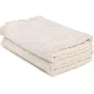 Set 2 prosoape baie LEAF, crem, bumbac, 50x90 cm