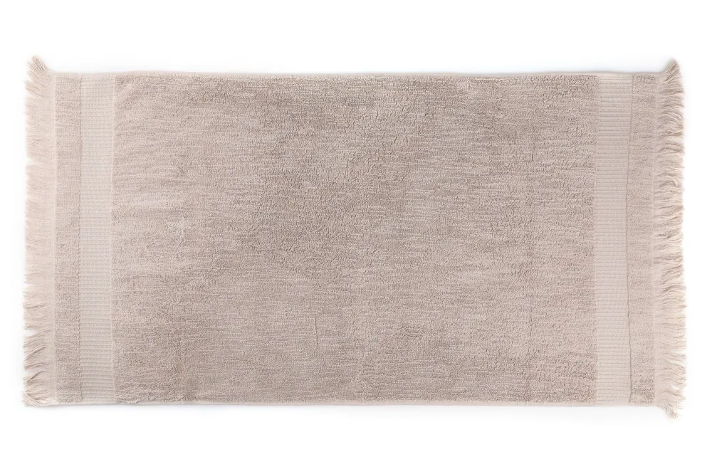 Set 2 prosoape baie ZEUS, maro deschis, bumbac, 50x90 cm
