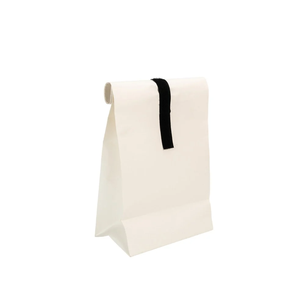 Pungă pliabilă cu sistem de închidere velcro - alb (set 10 buc)