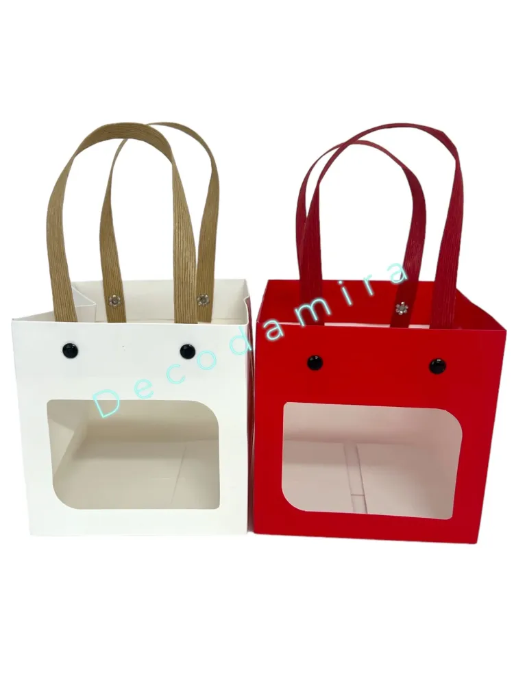 Pungi Cadou Hartie Cu Fereastra Cub 12/Set