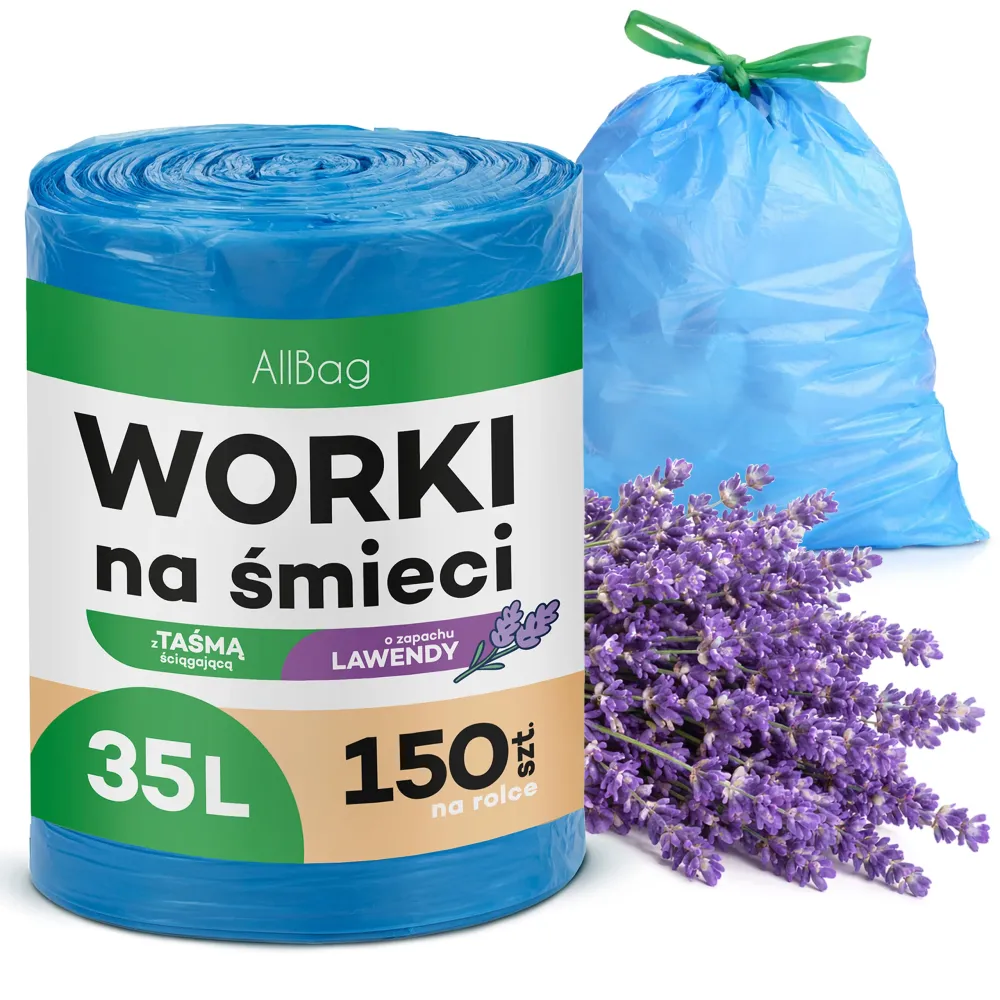 Saci de gunoi universali cu parfum de Lavanda 35L