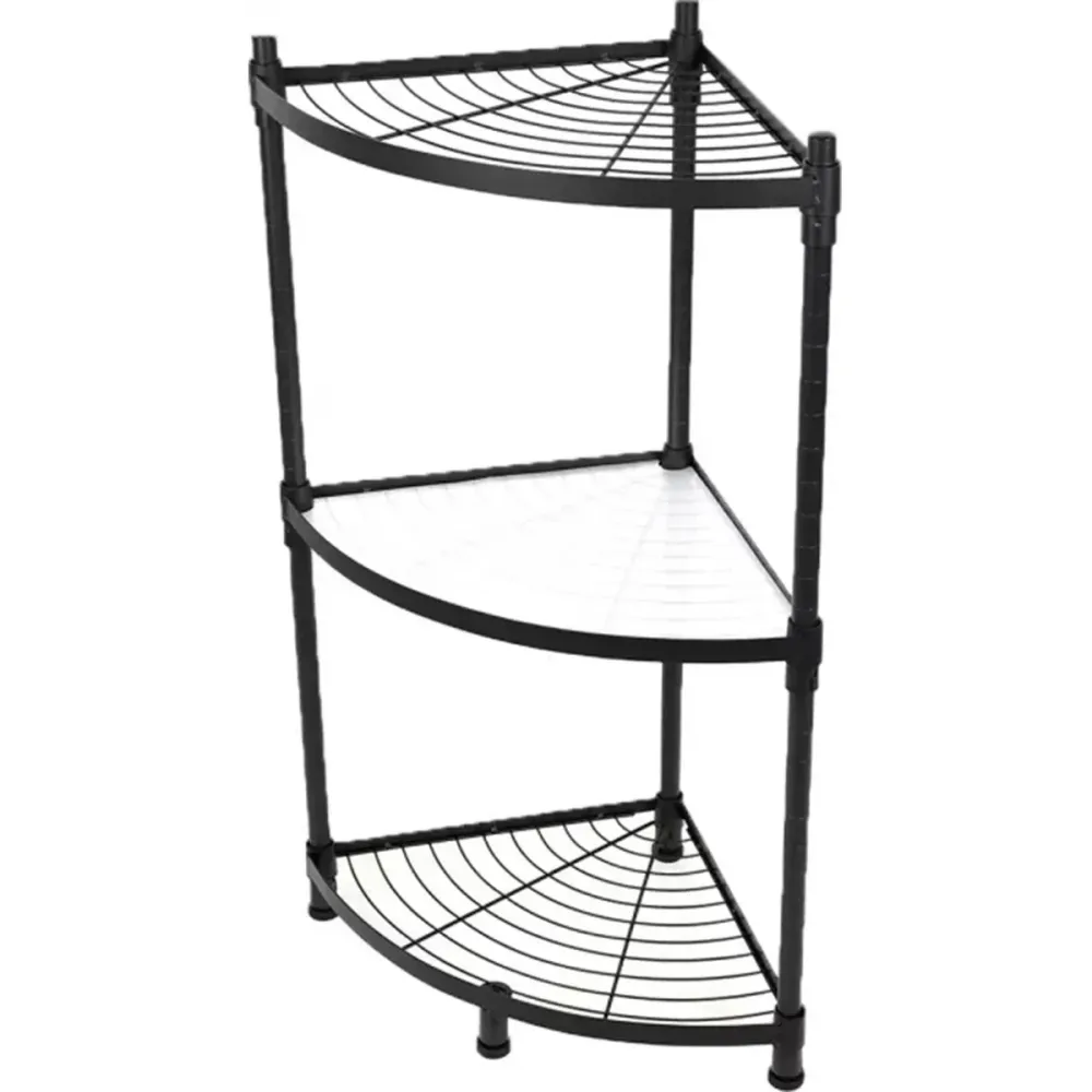 Raft metalic, multifunctional, 3 polite, Naimeed D4407, Negru