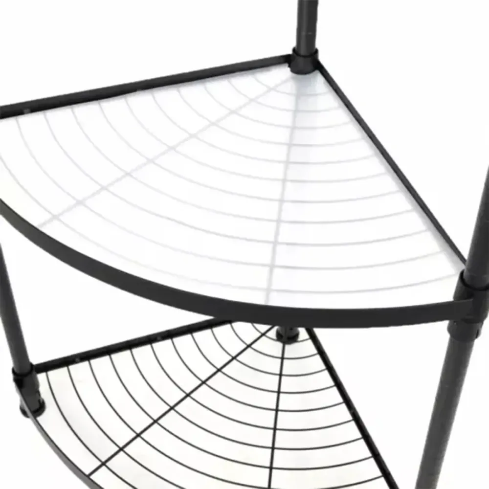 Raft metalic, multifunctional, 3 polite, Naimeed D4407, Negru