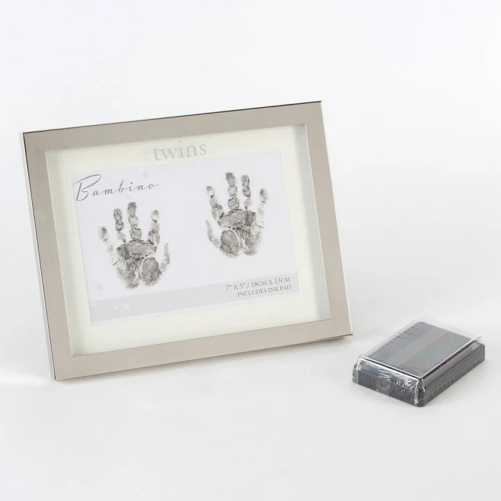 Rama foto argintata kit amprente Twins (Gemeni) - CG1106
