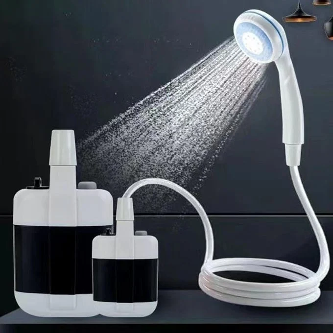 Dus portabil de camping cu robinet incorporat, USB pentru interior/exterior
