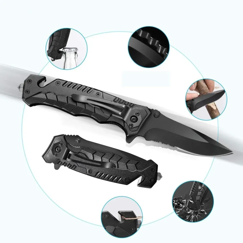 Kit multifunctional, 19 piese, excelent pentru drumetii, vanatoare, pescuit, camping
