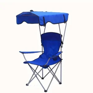 Scaun de plajă pliabil cu copertină solară 124 x 75 x 50 cm