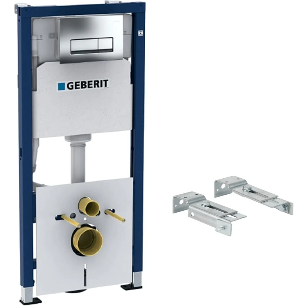 Geberit Duofix Delta 51 Set rezervor WC incastrat cu cadru si clapeta de actionare, crom lucios