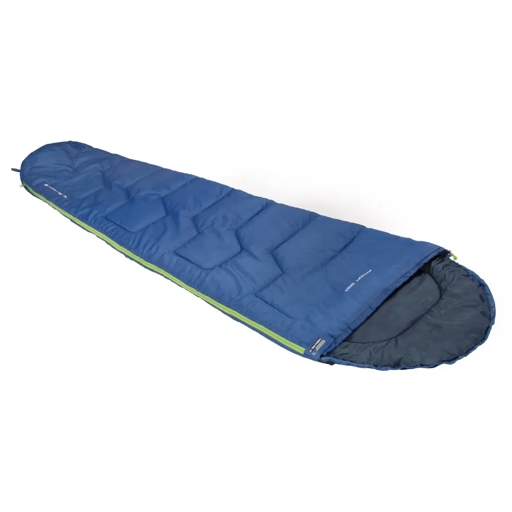 Sac de dormit, albastru tip "mumie" High Peak Action 250, pana la 5 grade C, 225 x 80 cm