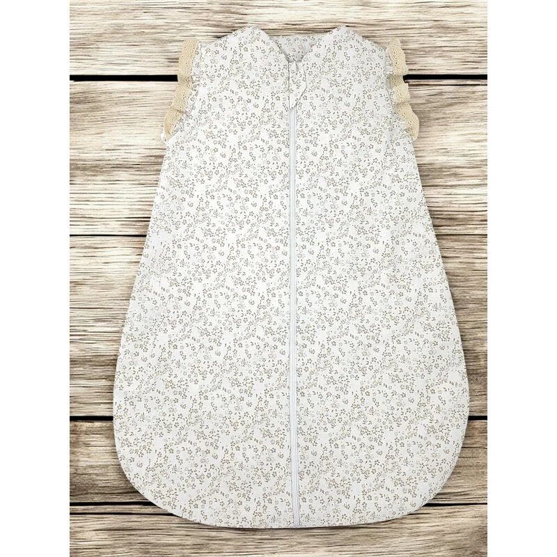 Sac de dormit, MimiNu, Premium, Pentru bebelusi, De iarna, Din bumbac certificat Oeko Tex Standard 100, Cu dantela si vola...