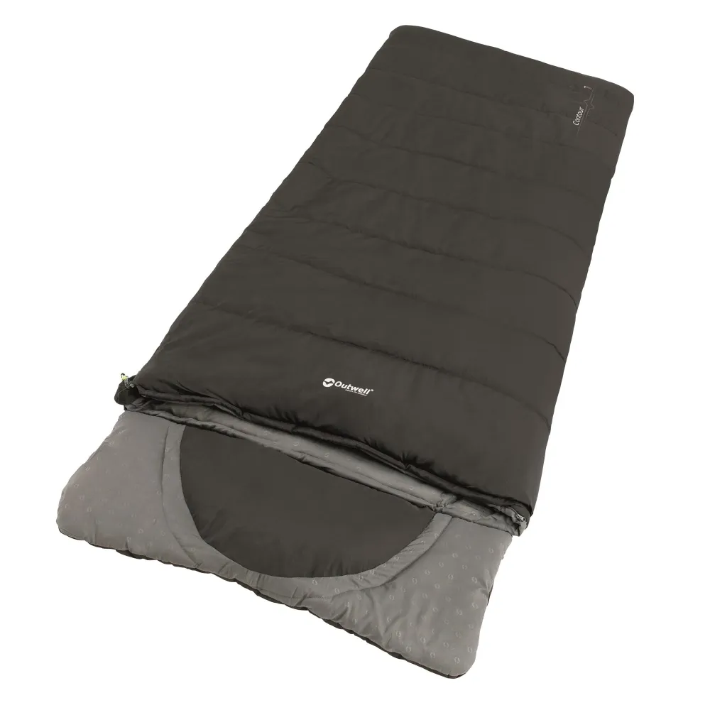 Sac de dormit OUTWELL Contour, negru, pana la 2 grade C, 220 x 85 cm
