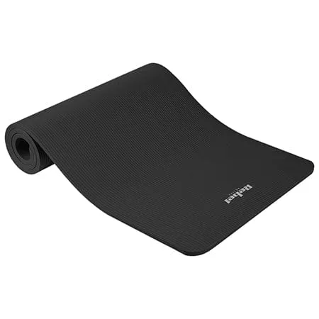 Saltea Gimnastică Yoga Fitness - Rebel Active - 183x61cm - 1.5cm - NBR - Neagră | Gri