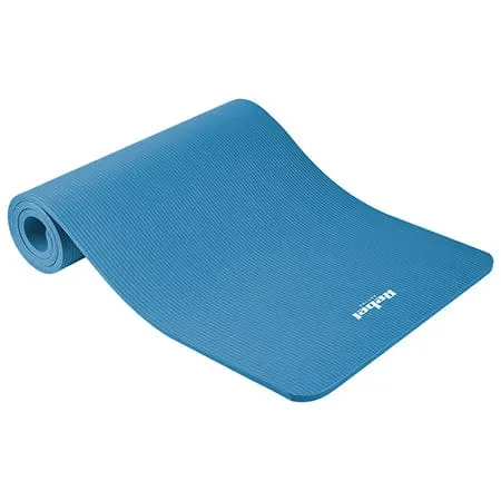 Saltea Gimnastică Yoga Fitness - Rebel Active - 183x61cm - 1.5cm - NBR - Albastră | Alb