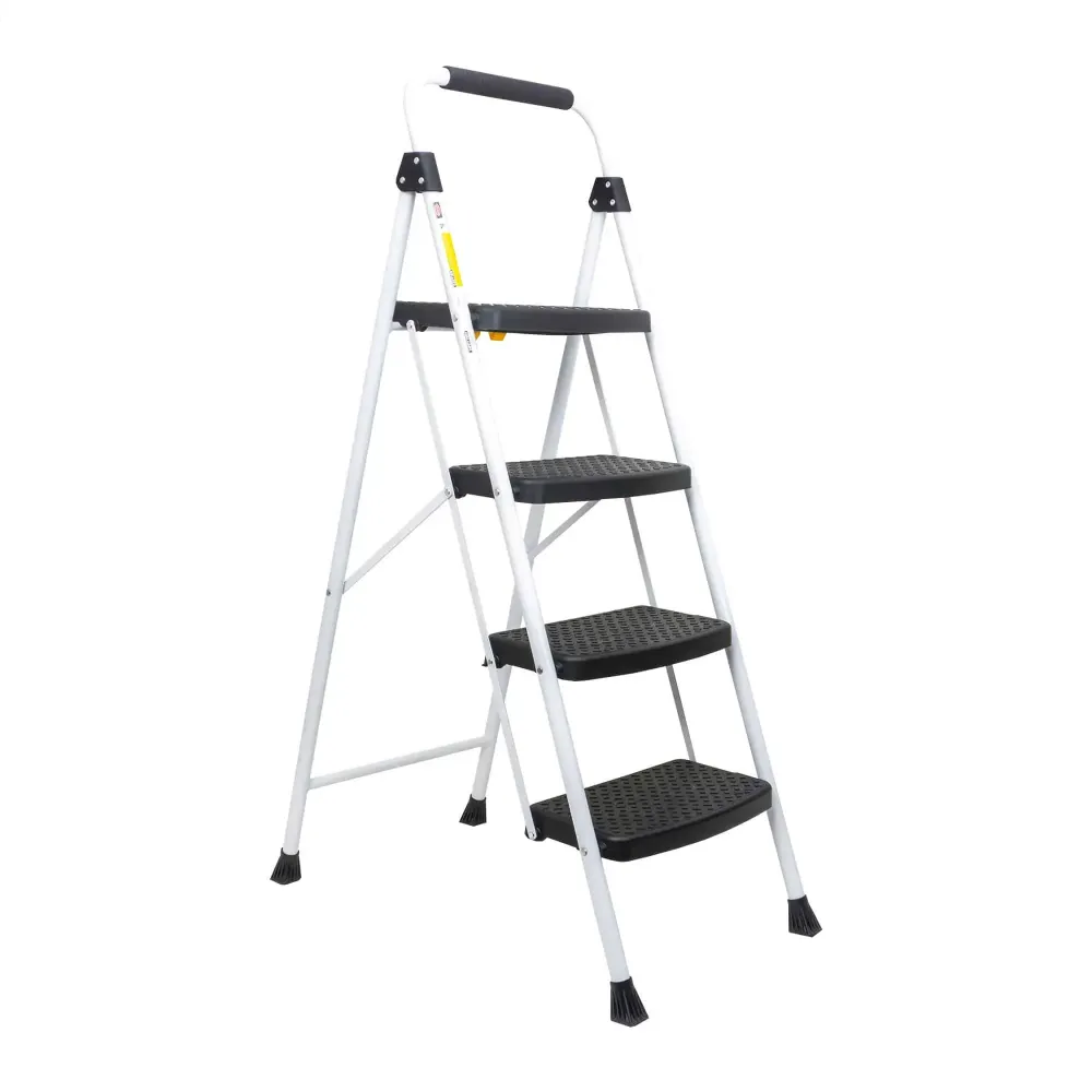 Scara metalica cu 4 trepte late, pliabila alb Z-TOOLS / ZTS 8092