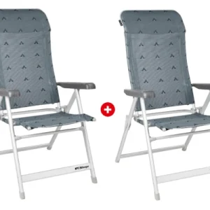 Set scaune de camping pliabile, Berger Luxury, 2 piese gri