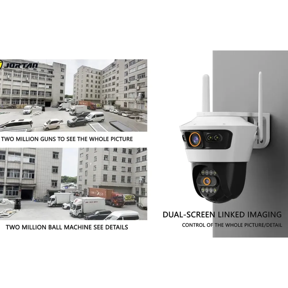 Camera Duala Model Jortan - 6MP, Conexiune WiFi/LAN, Night Vision, de Exterior