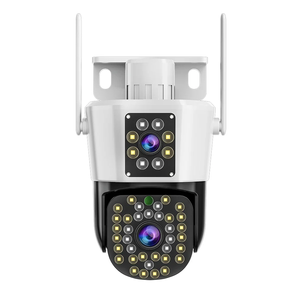 Camera Duala WiFi Jortan - 6MP, Full HD 4K, LAN/WiFi cu Alarma, Detectare Umana, Recunoastere Faciala