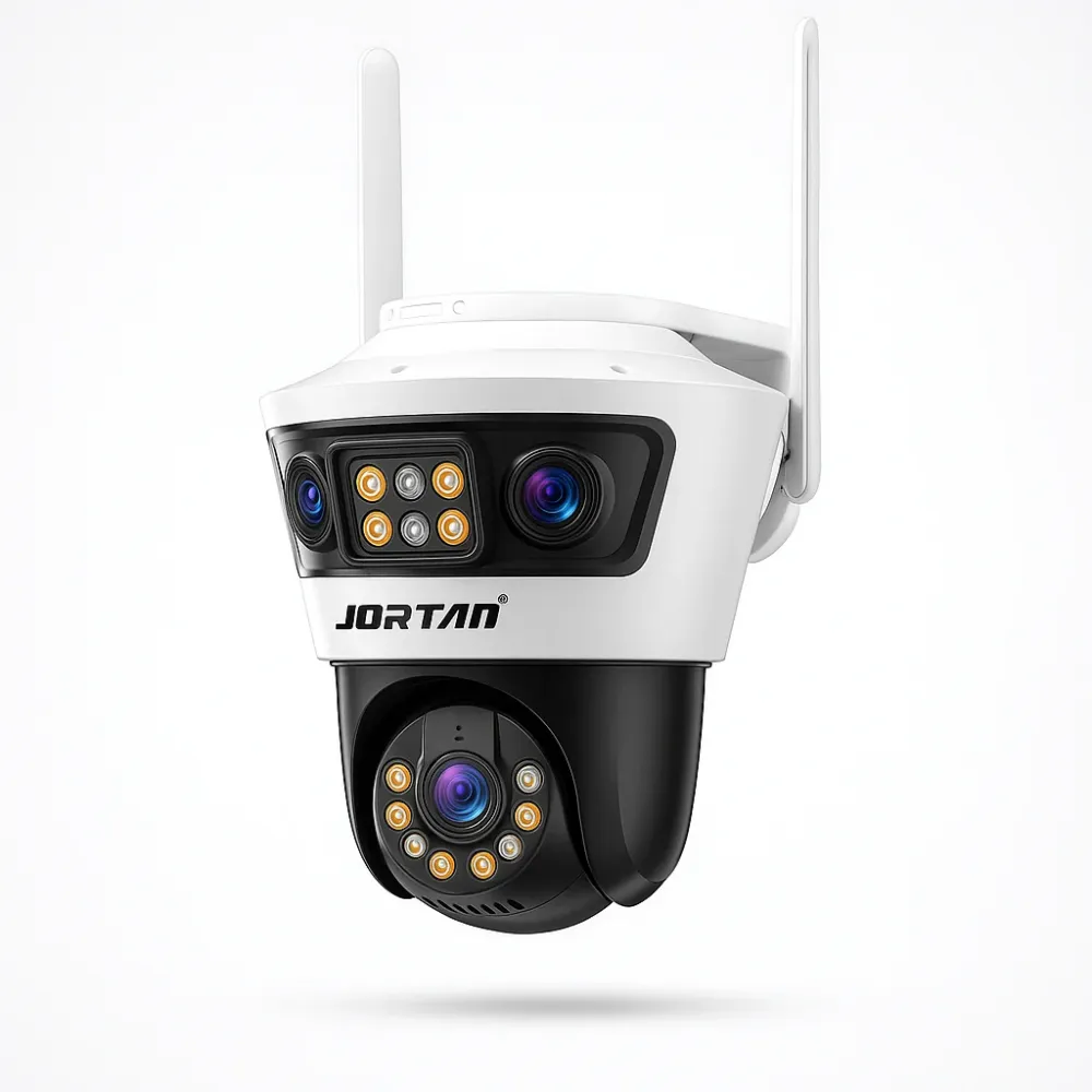 Camera de Supraveghere Jortan Tri-Lens, 9MP, WiFi/LAN, Night Vision, Aplicatie Yoosee, IP66
