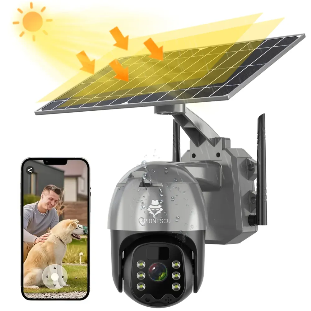 Camera de supraveghere 4G cu SIM, detectie miscare PIR, viziune nocturna color, rezolutie 4MP, audio bidirectional, panou...