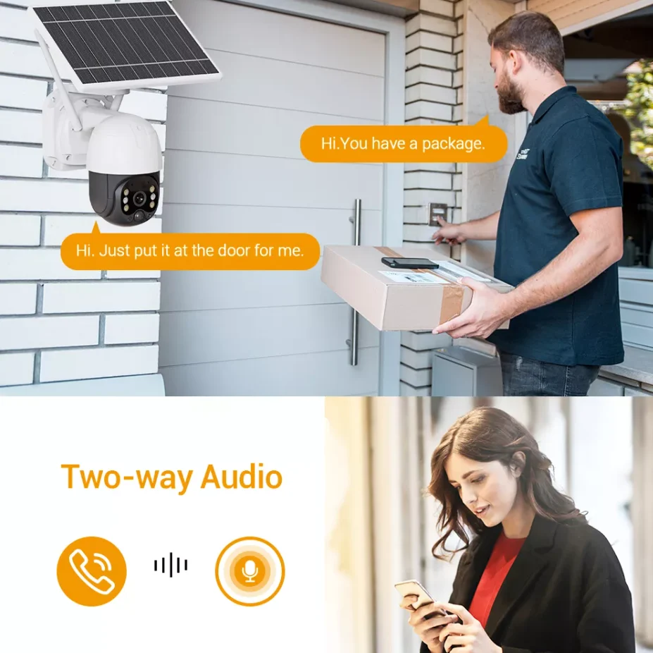 Camera de Supraveghere Solara 4G, Dasgut cu Slot SIM, Senzor de miscare si Control la Distanta