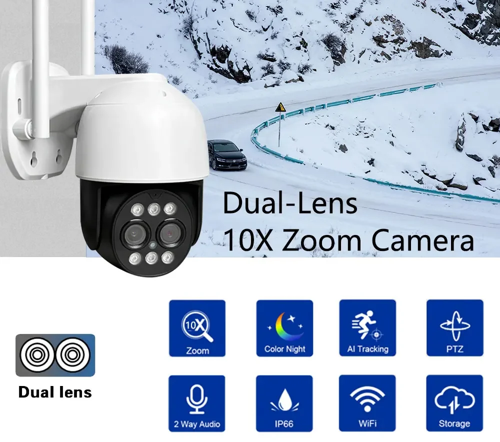 Camera IP Wireless JORTAN JT-3XM 6MP – LAN/Wireless, Rotire 355°, Card 64GB Inclus