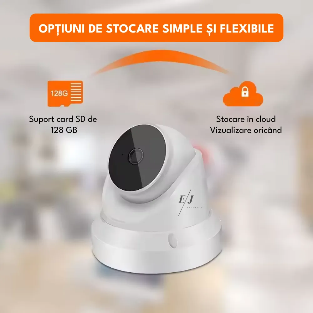 RESIGILAT - Camera de supraveghere, Q1, 3MP, 360°, Wifi, rotire, comunicare bidirectionala, vedere nocturna, stocare card/...