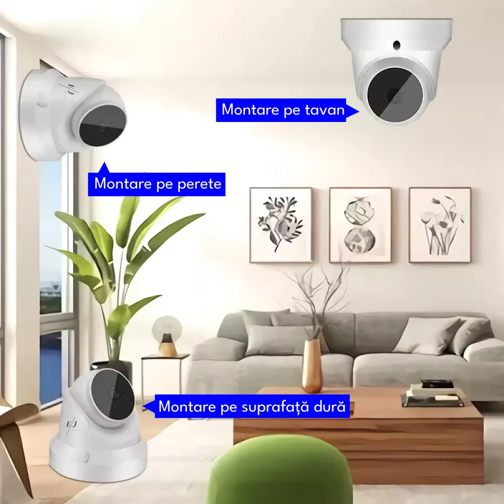RESIGILAT - Camera de supraveghere, Q1, 3MP, 360°, Wifi, rotire, comunicare bidirectionala, vedere nocturna, stocare card/...