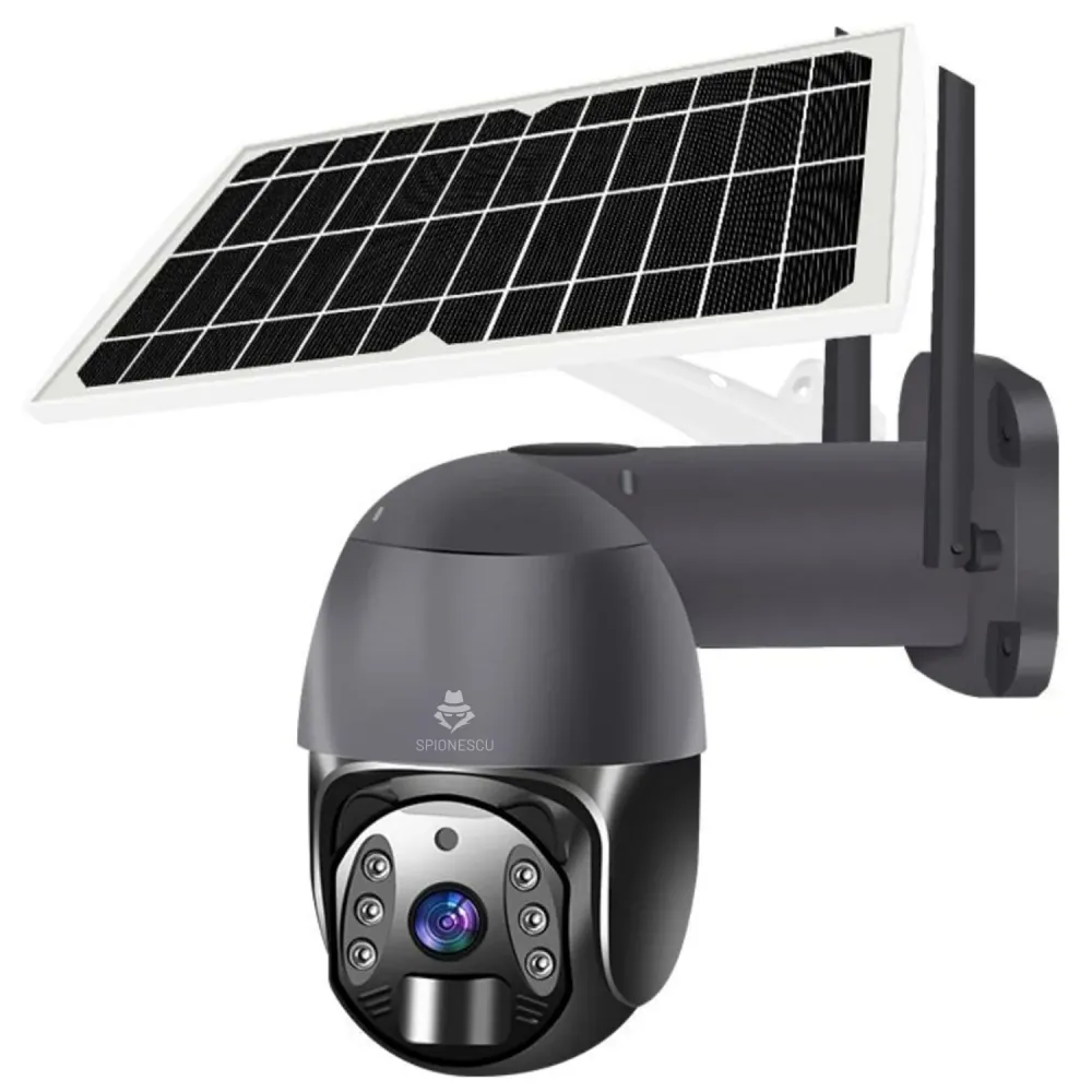 RESIGILAT - Camera de supraveghere cu panou solar, Q6, 4MP, 4G, PTZ, vedere nocturna, comunicare bidirectionala, senzor de...