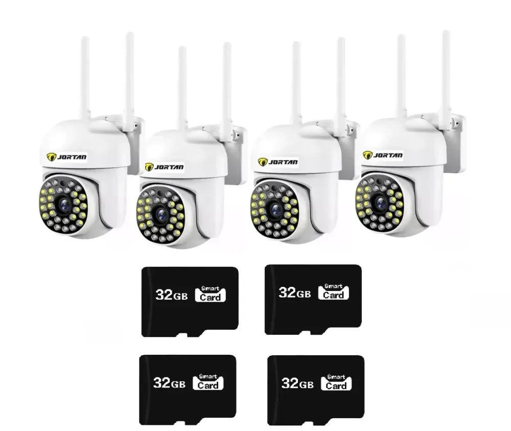 SET 4x Camera de Securitate - WiFi, JT-8161QJ - Viziune Nocturna 30M, 1080P, cu 4x Card 32GB