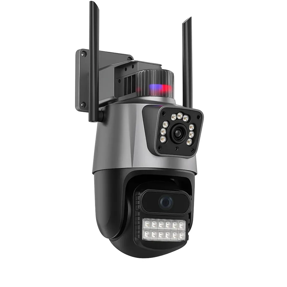 SET 2X Camere IP Duale Jortan, WiFi/LAN, 6MP JT-9687 PRO, 360° Panoramic, LED IR/White Smart