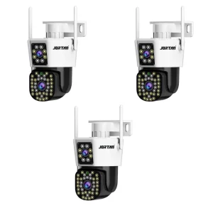 Set 3 Camere Duble Jortan - Full HD 4K, 6MP, Conectivitate WiFi/LAN, Alarma integrata