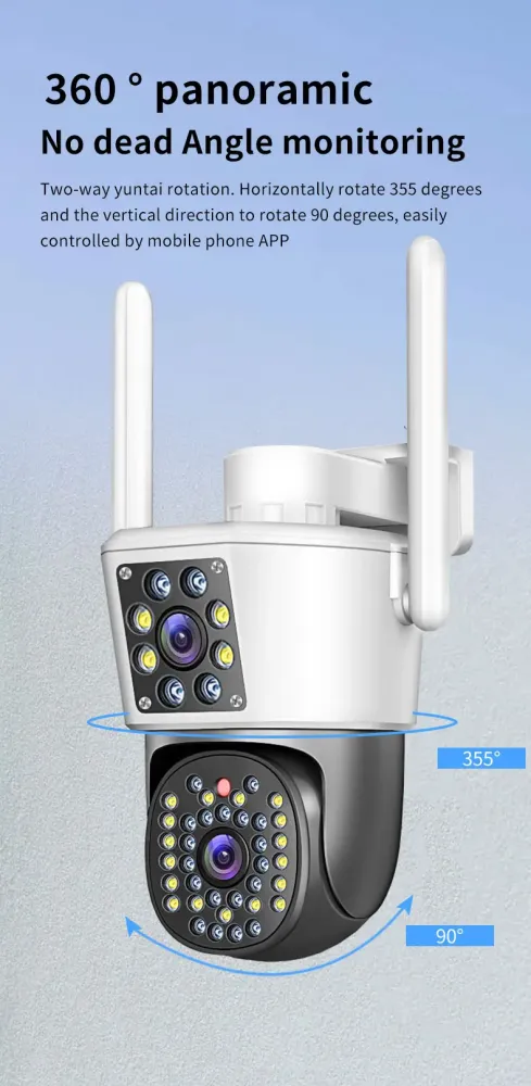 Set 3 Camere Duble Jortan - Full HD 4K, 6MP, Conectivitate WiFi/LAN, Alarma integrata