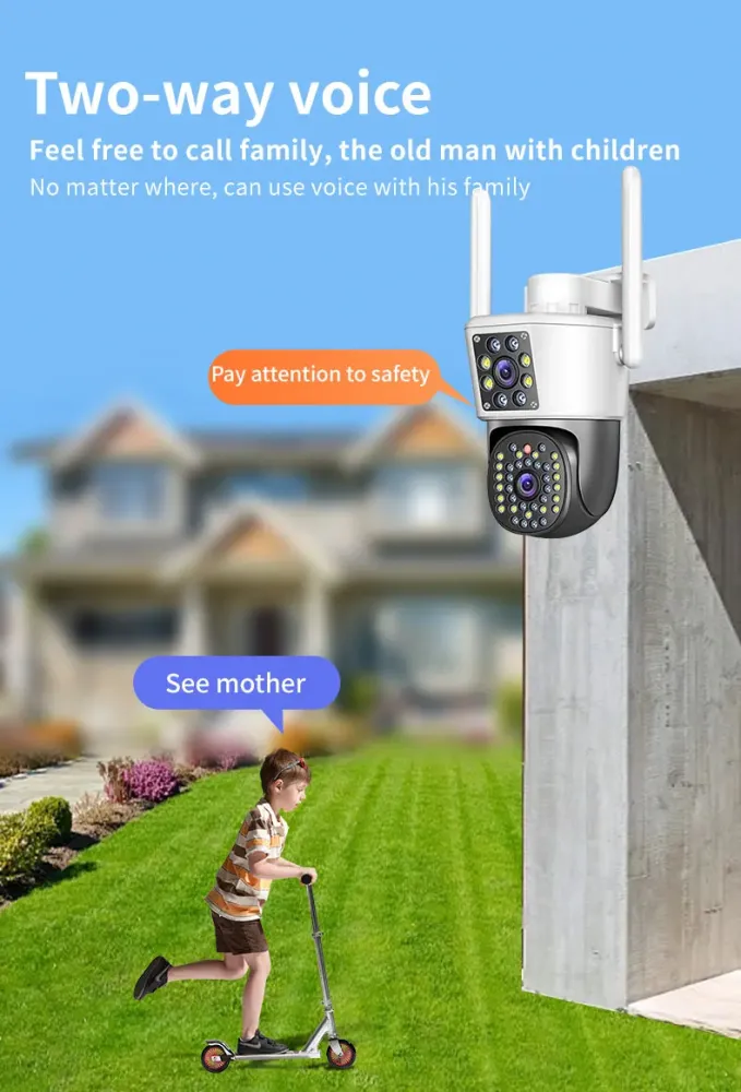 Set 3 Camere Duble Jortan - Full HD 4K, 6MP, Conectivitate WiFi/LAN, Alarma integrata