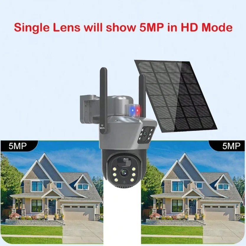 Set 2x Camere 4G Duble cu Panou Solar, 8MP, Viziune Nocturna, Audio bidirectional, IP66
