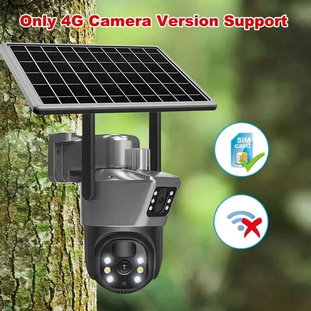 SET 3x Camere Duble 4G cu Panou Solar, 8MP Viziune Nocturna, IP66 + 3x Card 64GB