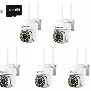 Set 5x Camere de Securitate, WiFi JT-8161QJ - Viziune Nocturna 30M, 1080P, cu 5x Card 32GB incluse