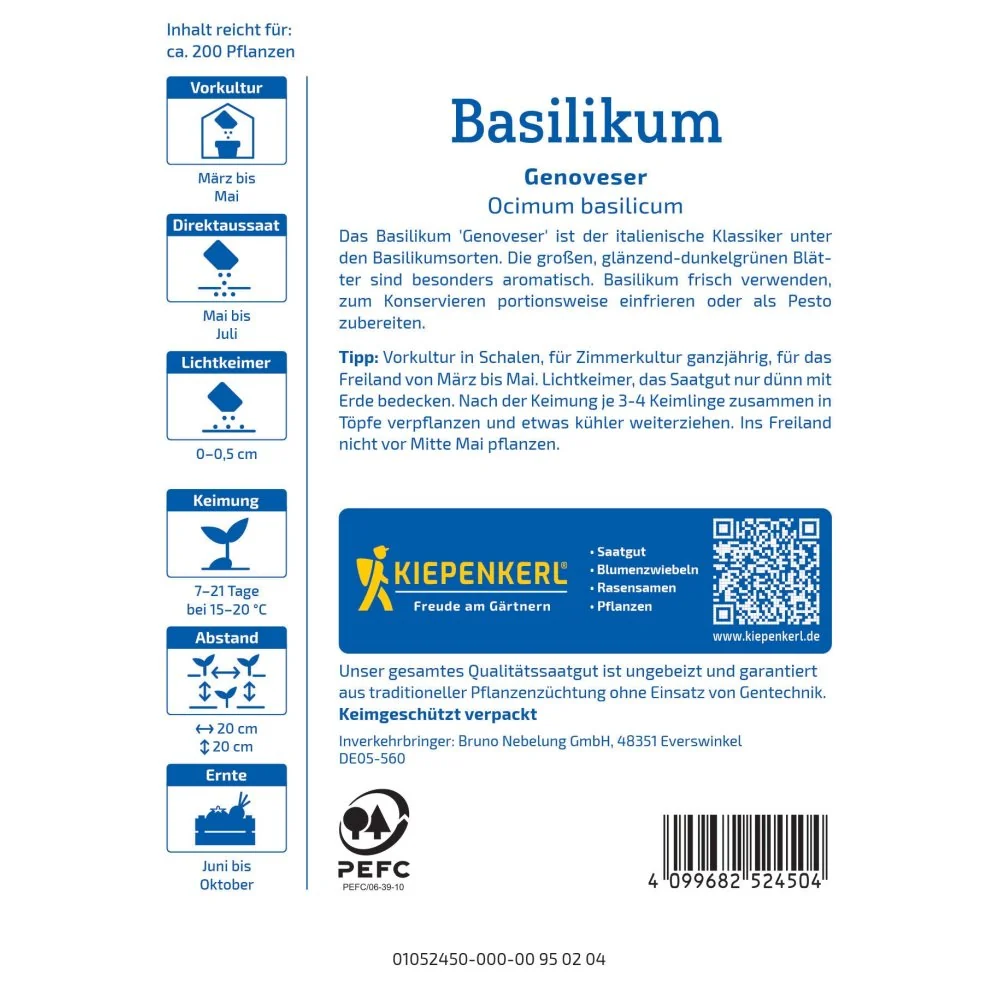 Seminte busuioc Genovez – aroma clasica pentru paste si pesto, cu protectie germinatie